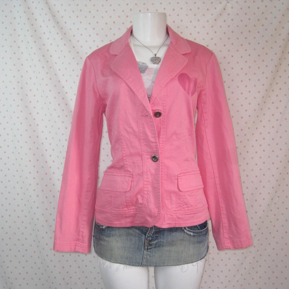 Vintage Pink Women's Blazer Jacket with Heart Detail - Picture 7 of 7